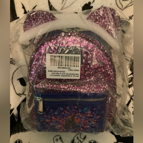 Fantasyland Castle Sequin - Purple & Silver Loungefly - Picture 4 of 5
